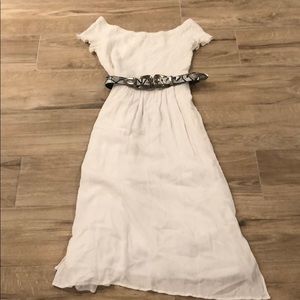 Cap sleeve white maxi (belt not included)